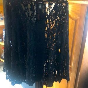 Torrid 3 black lace top long flare sleeves